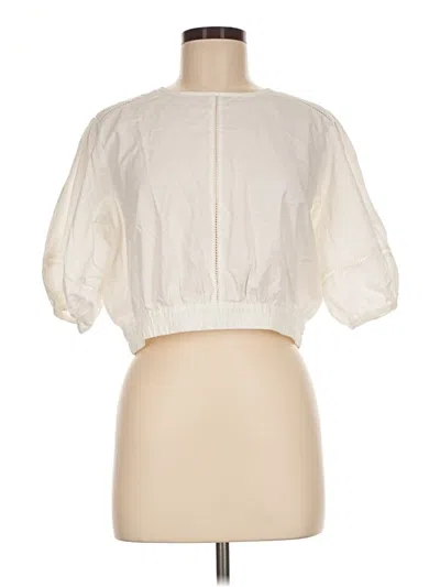 Pre-owned Amour Vert 3/4 Sleeve Blouse In Ivory