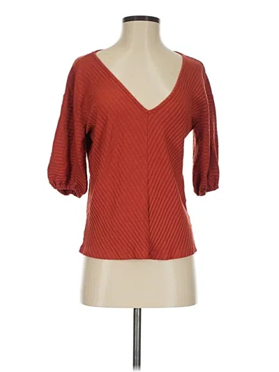 Pre-owned Amour Vert 3/4 Sleeve Blouse In Red