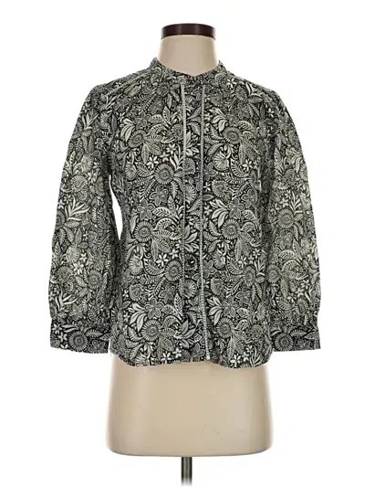Pre-owned Amour Vert 3/4 Sleeve Blouse In Silver