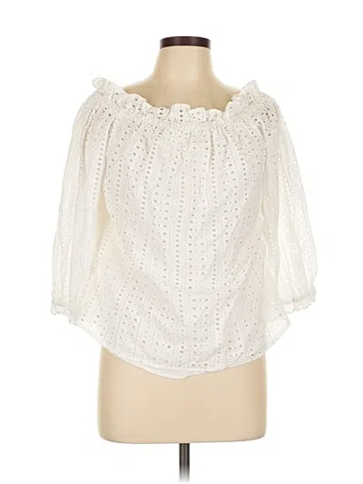 Pre-owned Amour Vert 3/4 Sleeve Blouse In White