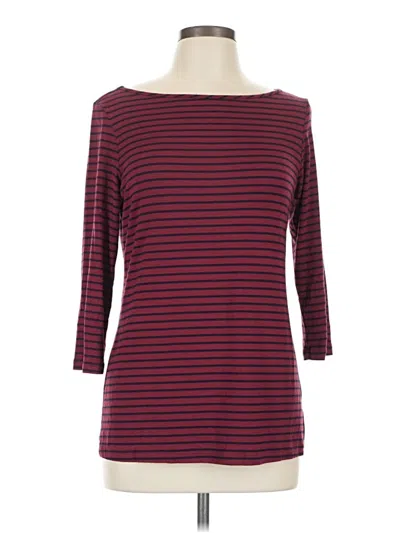 Pre-owned Amour Vert 3/4 Sleeve Top Burgundy Boatneck Tops