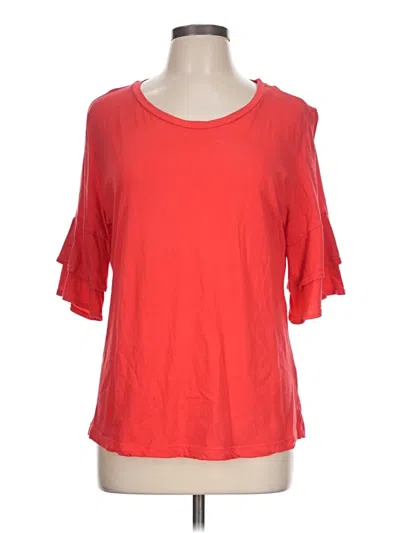 Pre-owned Amour Vert 3/4 Sleeve Top Red Cold Shoulder Neckline Tops