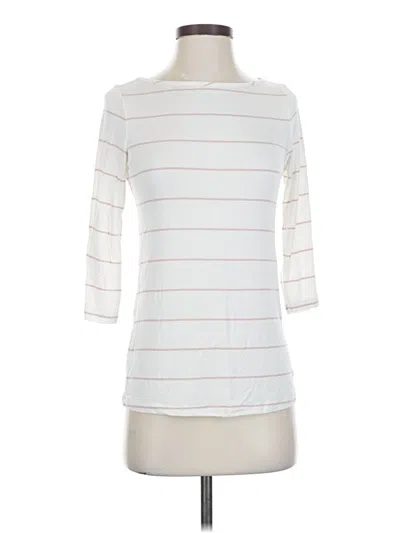Pre-owned Amour Vert 3/4 Sleeve Top White Boatneck Tops