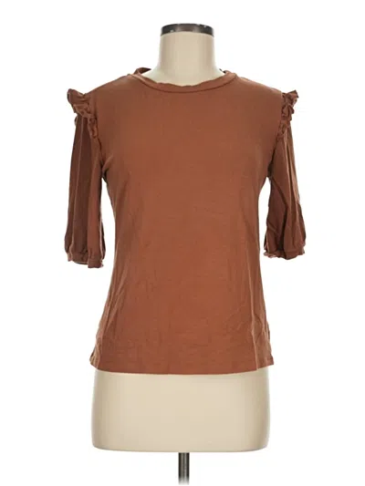 Pre-owned Amour Vert 3/4 Sleeve T-shirt In Brown