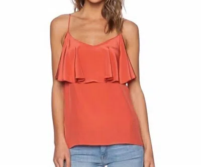 Amour Vert Belisa Ruffle Cami Top In Coral In Pink