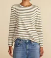Amour Vert Berkeley Long Sleeve Tee In Ivory/ Olive In Multi