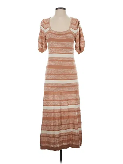 Pre-owned Amour Vert Casual Dress In Brown