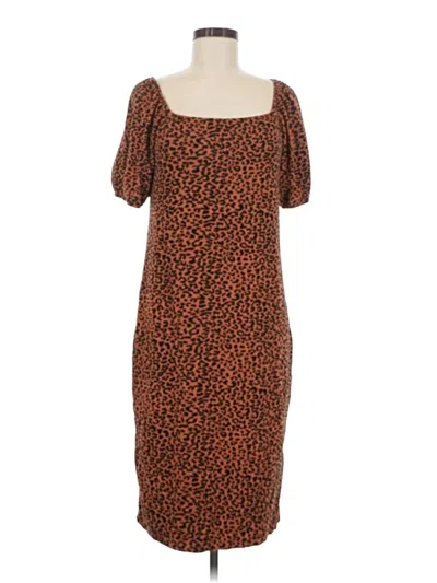 Pre-owned Amour Vert Casual Dress In Brown