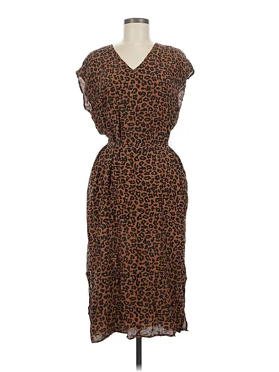 Pre-owned Amour Vert Casual Dress In Brown