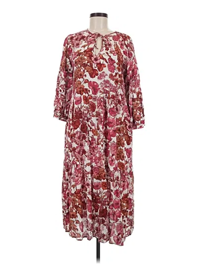 Pre-owned Amour Vert Casual Dress In Burgundy