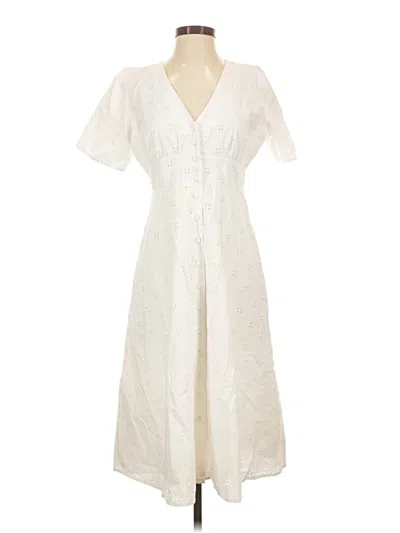Pre-owned Amour Vert Casual Dress In Ivory