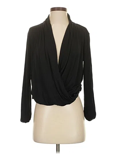 Pre-owned Amour Vert Long Sleeve Blouse In Black