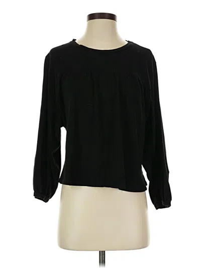 Pre-owned Amour Vert Long Sleeve Blouse In Black