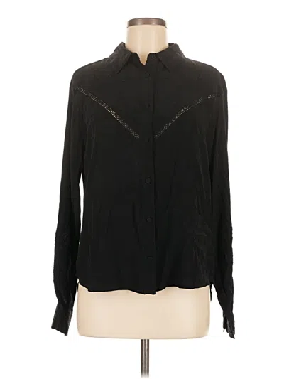 Pre-owned Amour Vert Long Sleeve Blouse In Black