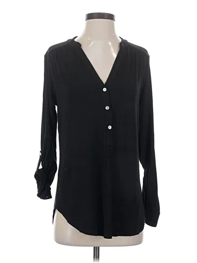 Pre-owned Amour Vert Long Sleeve Blouse In Black