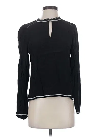 Pre-owned Amour Vert Long Sleeve Blouse In Black