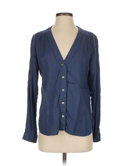 Pre-owned Amour Vert Long Sleeve Blouse In Blue