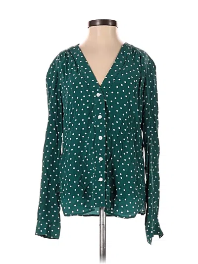 Pre-owned Amour Vert Long Sleeve Blouse In Blue