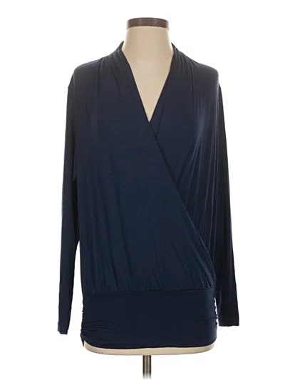 Pre-owned Amour Vert Long Sleeve Blouse In Blue