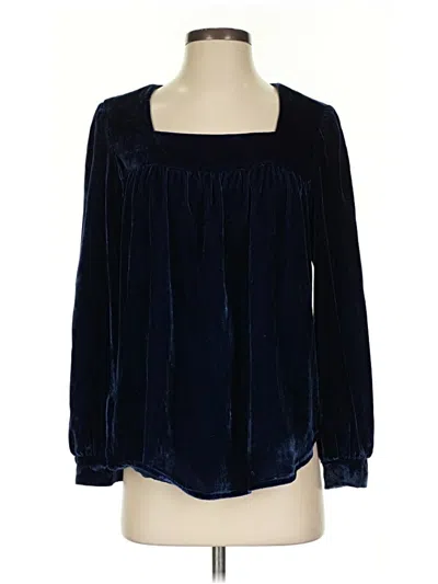 Pre-owned Amour Vert Long Sleeve Blouse In Blue
