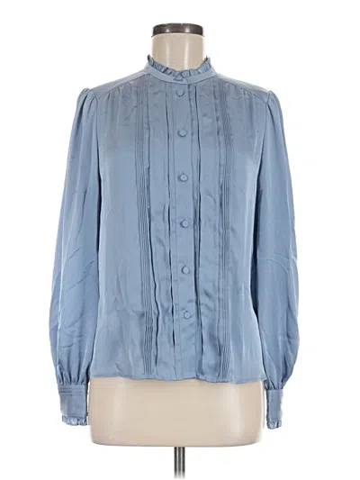 Pre-owned Amour Vert Long Sleeve Blouse In Blue