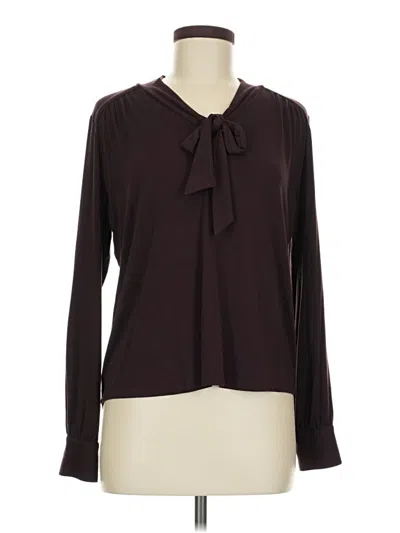 Pre-owned Amour Vert Long Sleeve Blouse In Burgundy