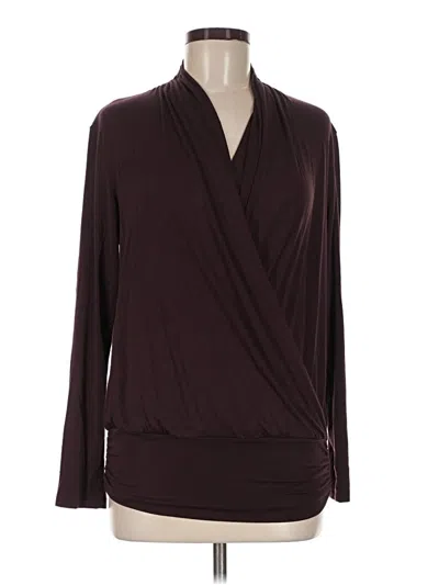 Pre-owned Amour Vert Long Sleeve Blouse In Burgundy