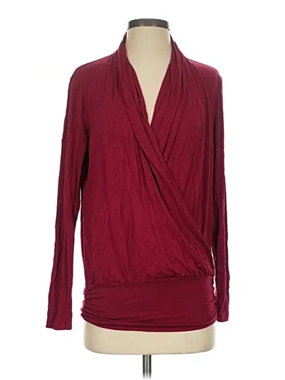 Pre-owned Amour Vert Long Sleeve Blouse In Burgundy