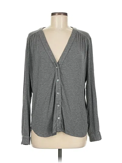 Pre-owned Amour Vert Long Sleeve Blouse In Gray