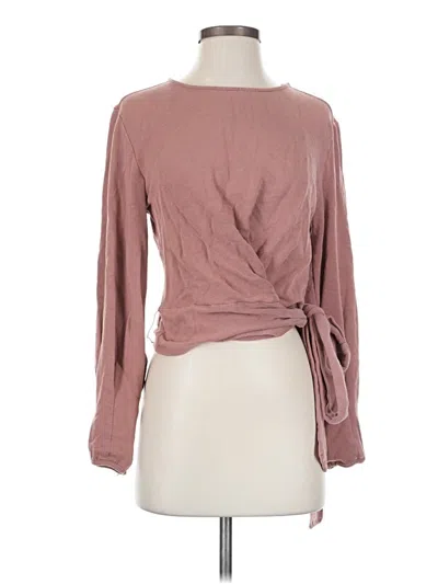 Pre-owned Amour Vert Long Sleeve Blouse In Pink
