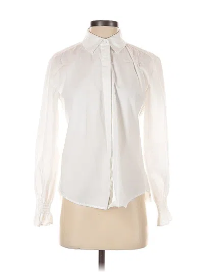Pre-owned Amour Vert Long Sleeve Blouse In White