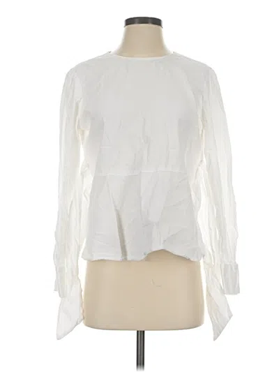 Pre-owned Amour Vert Long Sleeve Blouse In White