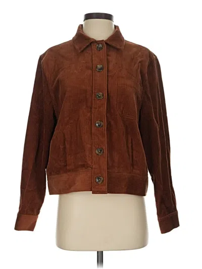 Pre-owned Amour Vert Long Sleeve Button Down Shirt In Brown