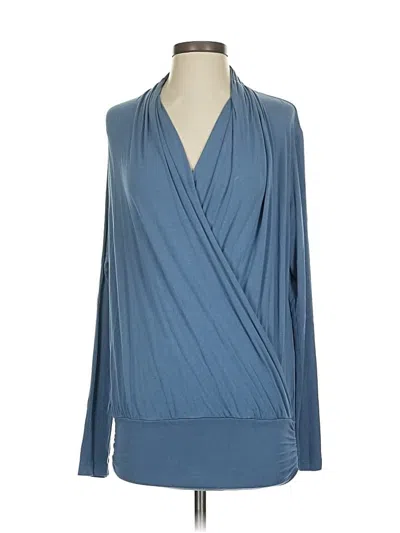 Pre-owned Amour Vert Long Sleeve Top Blue Cowl Neck Tops