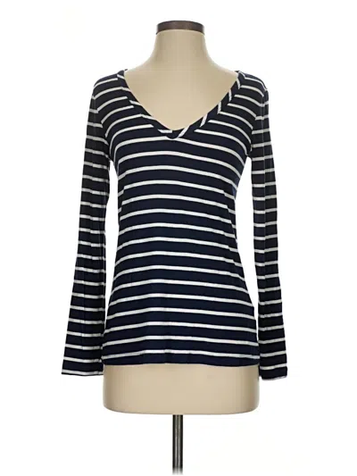 Pre-owned Amour Vert Long Sleeve Top Blue Scoop Neck Tops