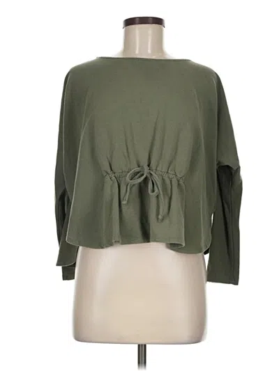 Pre-owned Amour Vert Long Sleeve Top Green Keyhole Neckline Tops
