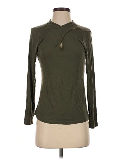 Pre-owned Amour Vert Long Sleeve Top Green Keyhole Neckline Tops