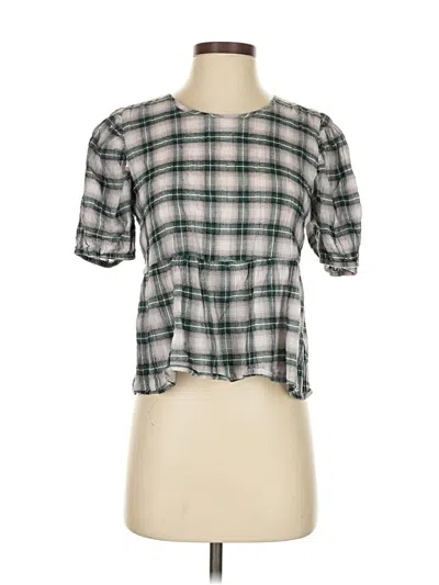 Pre-owned Amour Vert Short Sleeve Blouse In Green