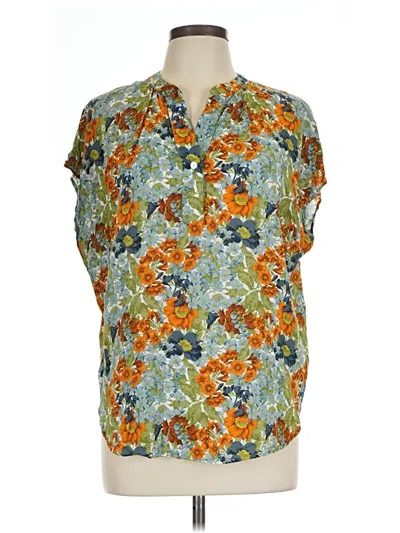 Pre-owned Amour Vert Short Sleeve Blouse In Green