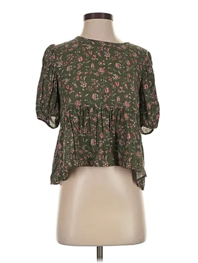 Pre-owned Amour Vert Short Sleeve Blouse In Green