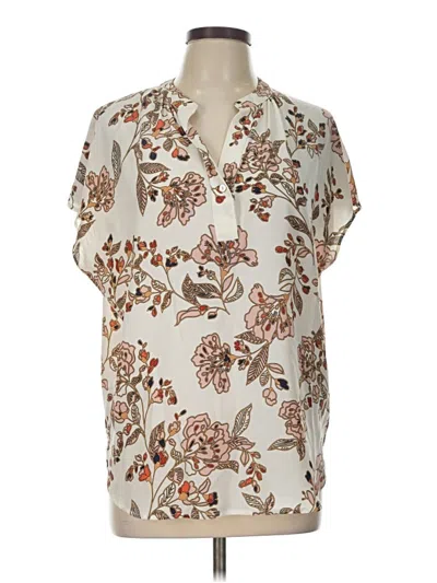 Pre-owned Amour Vert Short Sleeve Blouse In Ivory