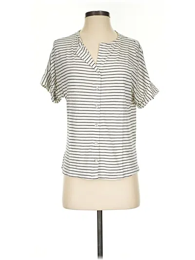 Pre-owned Amour Vert Short Sleeve Blouse In Ivory