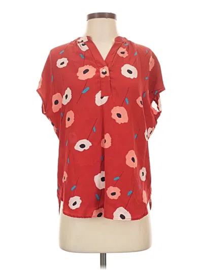 Pre-owned Amour Vert Short Sleeve Blouse In Red