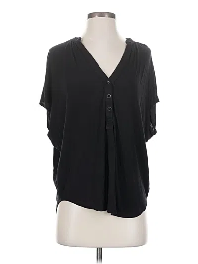Pre-owned Amour Vert Short Sleeve Henley Shirt In Black