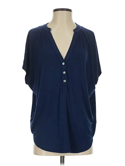 Pre-owned Amour Vert Short Sleeve Henley Shirt In Blue