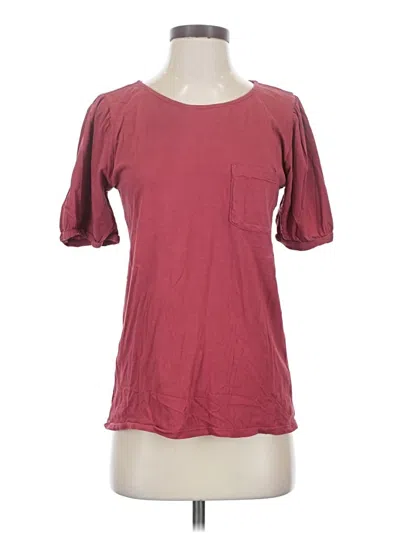 Pre-owned Amour Vert Short Sleeve Top Burgundy Scoop Neck Tops