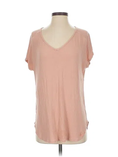 Pre-owned Amour Vert Short Sleeve Top Pink V Neck Tops