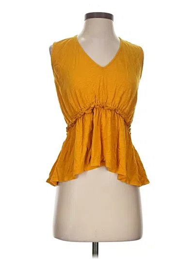 Pre-owned Amour Vert Sleeveless Blouse In Yellow