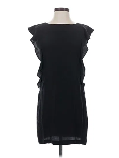 Pre-owned Amour Vert Sleeveless Silk Top Black Ruffles Neckline Tops