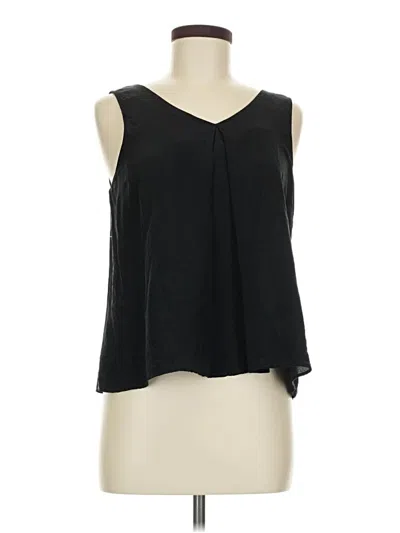 Pre-owned Amour Vert Sleeveless Silk Top Black V Neck Tops